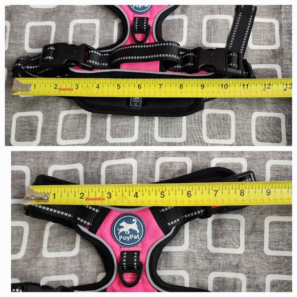 NEW PoyPet Adjustable Reflective No-Pull Dog Harness Medium Pink Black - Picture 15 of 15